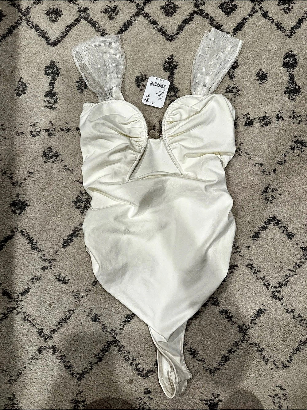 NEW Free People White Bodysuit. Size Small